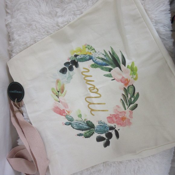 Cynthia Rowley Mom Canvas Large Tote Bag Floral Pink Purse Bag NWT - Picture 7 of 9